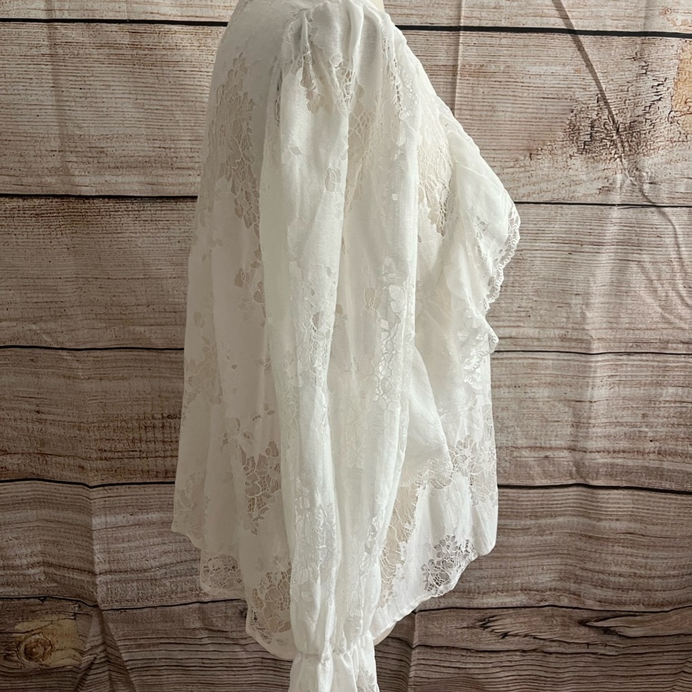 POL White Lace Ruffle Blouse - Picture 3 of 6